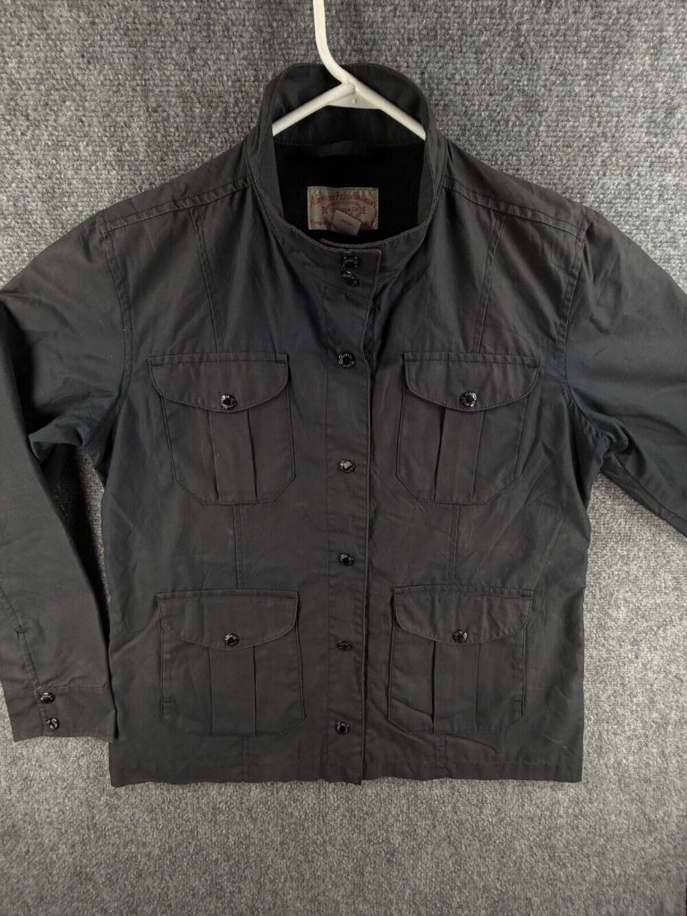 CC Filson USA Made Cargo Field Jacket Medium Canvas 20045SB Blue Snap Up Vented